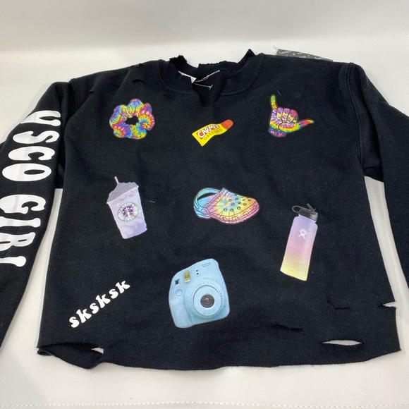 2btorn✌🏻🖤✂️**VSCO Girl Sweatshirt**Med. $90 - Picture 3 of 7